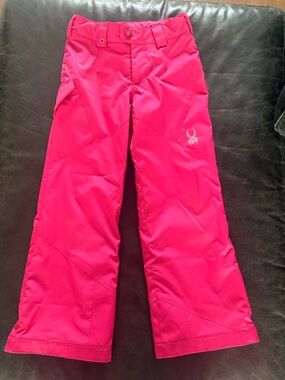 Spyder Kids Bright Pink Insulated Snow Pants size 8 girls